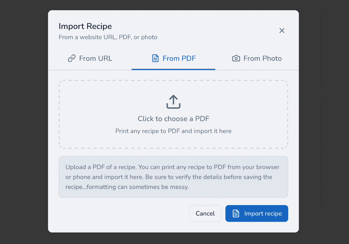 Import from PDF