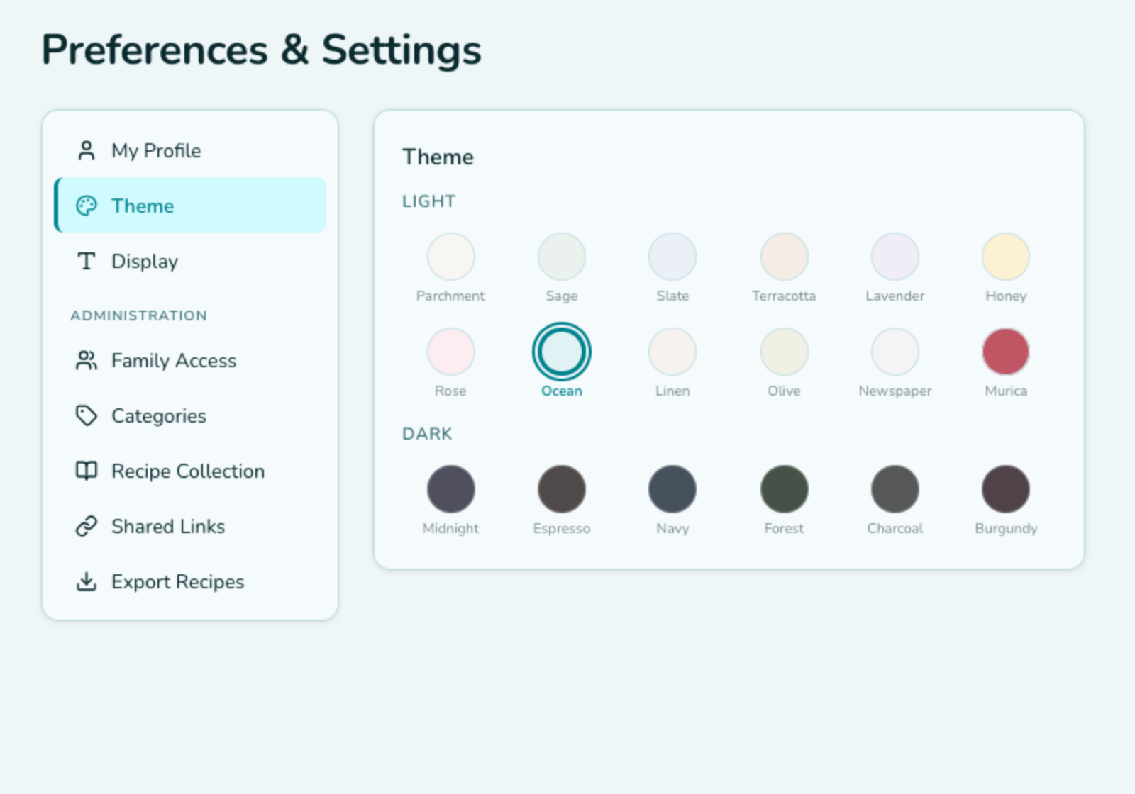 Ocean theme