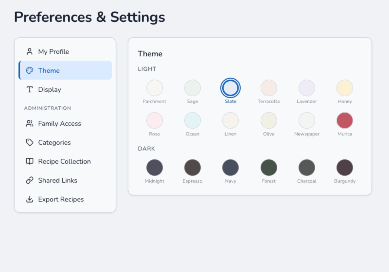 Slate theme